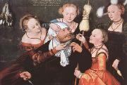 CRANACH, Lucas the Elder Hercules and Omphale (mk08) oil painting reproduction